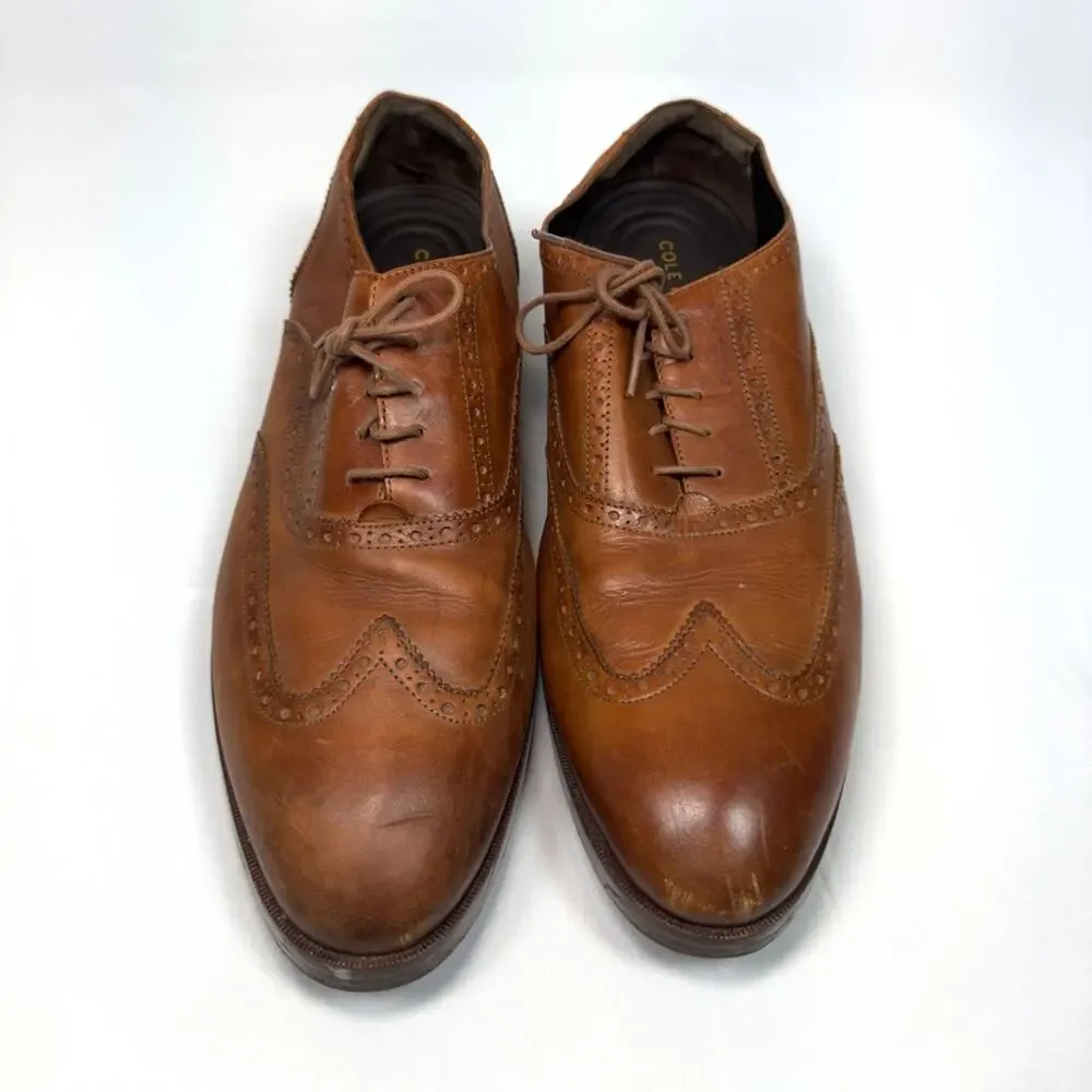 Cole Haan Modern Essentials Wingtip Oxfords British Tan Size 12M